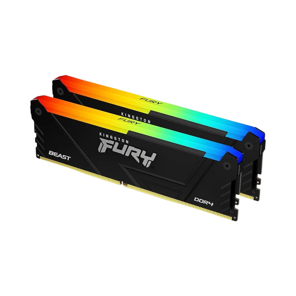 Ram Desktop Kingston Fury Beast RGB (KF432C16BB2A/32) 32GB (1x32GB) DDR4 3200Mhz