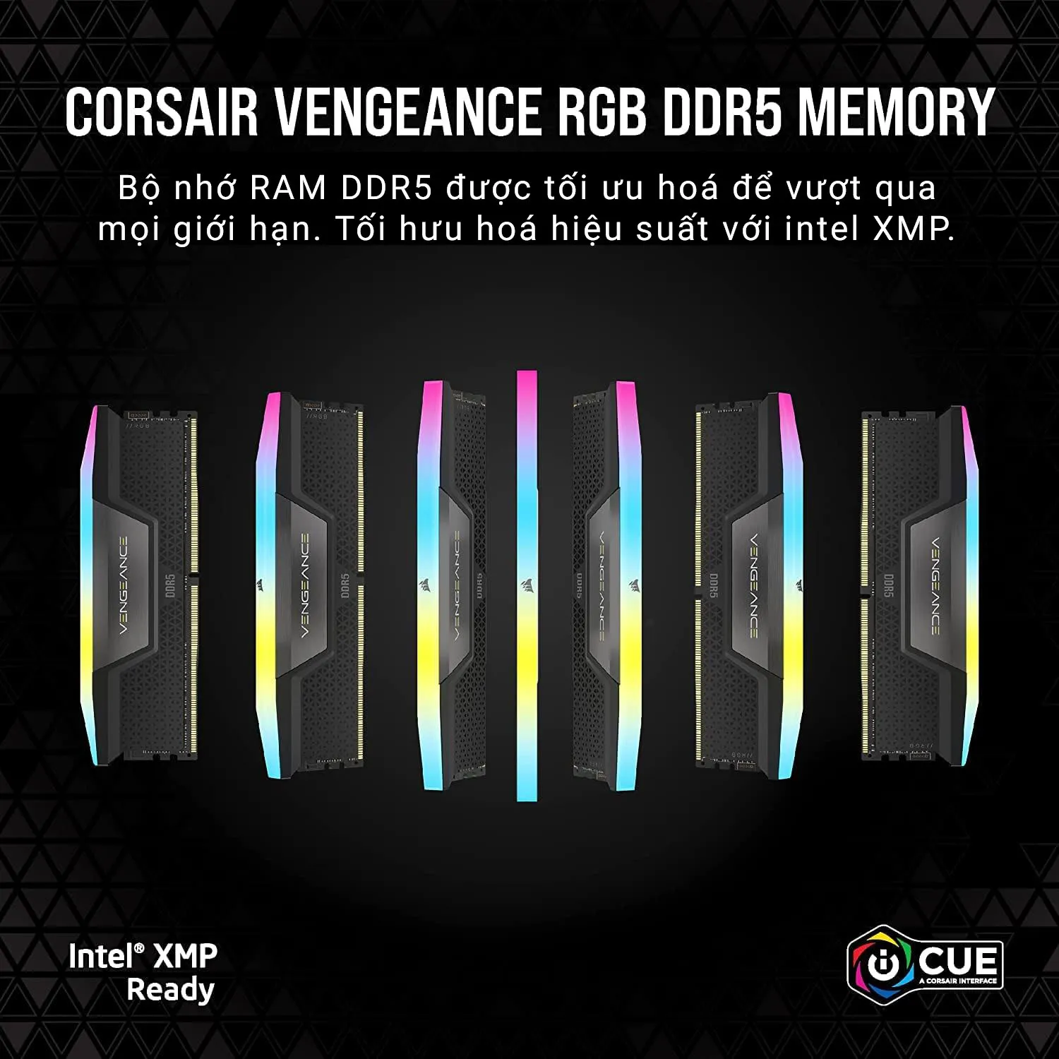 Ram Desktop Corsair Vengeance RGB (CMH96GX5M2B5600C40) 96GB (2x48GB) DDR5 5600MHz