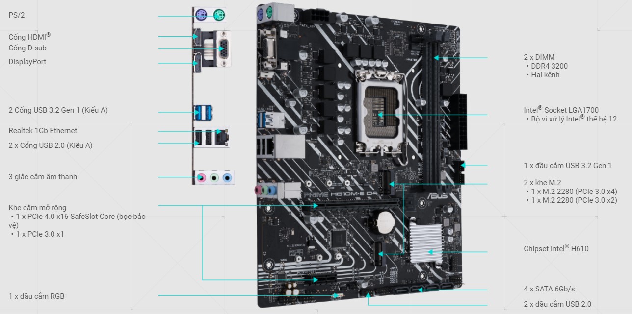 inboard Asus PRIME H610M-E D4