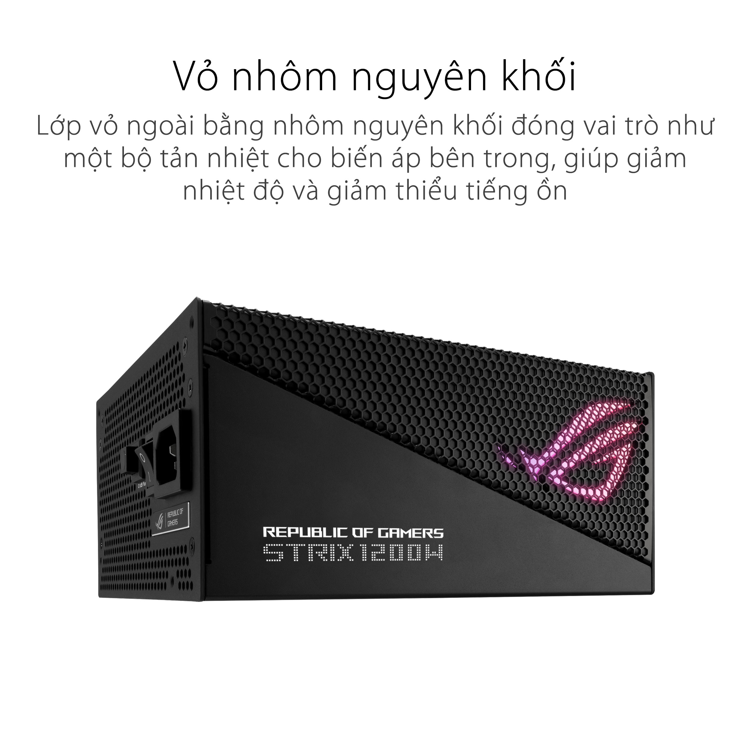 Nguồn ASUS ROG STRIX 1200G Aura Gaming (80+ GOLD/PCI-e 5.0/Full Modular/Màu Đen)